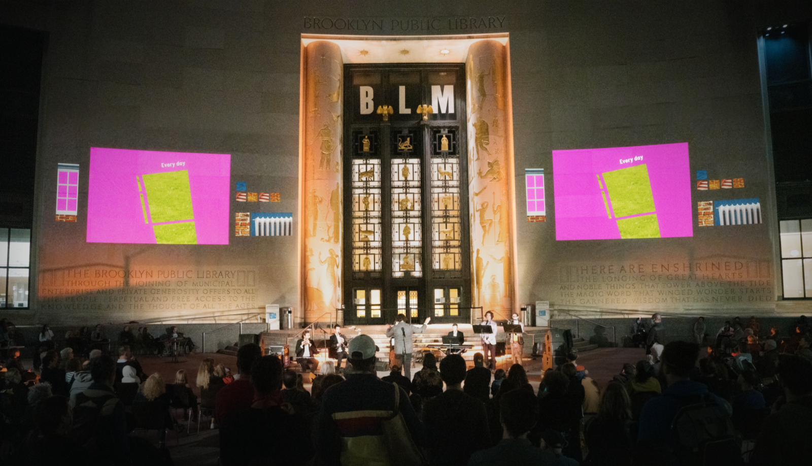 Photograph of excerpt performance at Brooklyn Public Library